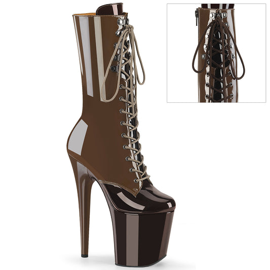 【PLEASER】FLAMINGO-1054DC プラットフォームシューズ Mocha-Coffee Pat/Mocha Coffee【取寄】