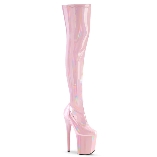 【PLEASER】FLAMINGO-3000HWR プラットフォームシューズ B. Pink Str. Holo/B. Pink Holo【取寄】