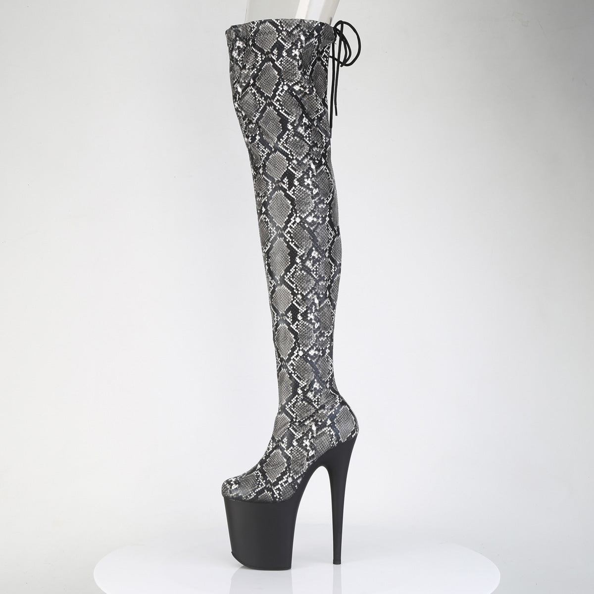 【PLEASER】FLAMINGO-3008SP-BT プラットフォームシューズ Grey-Blk Snake Print/Blk Matte【取寄】