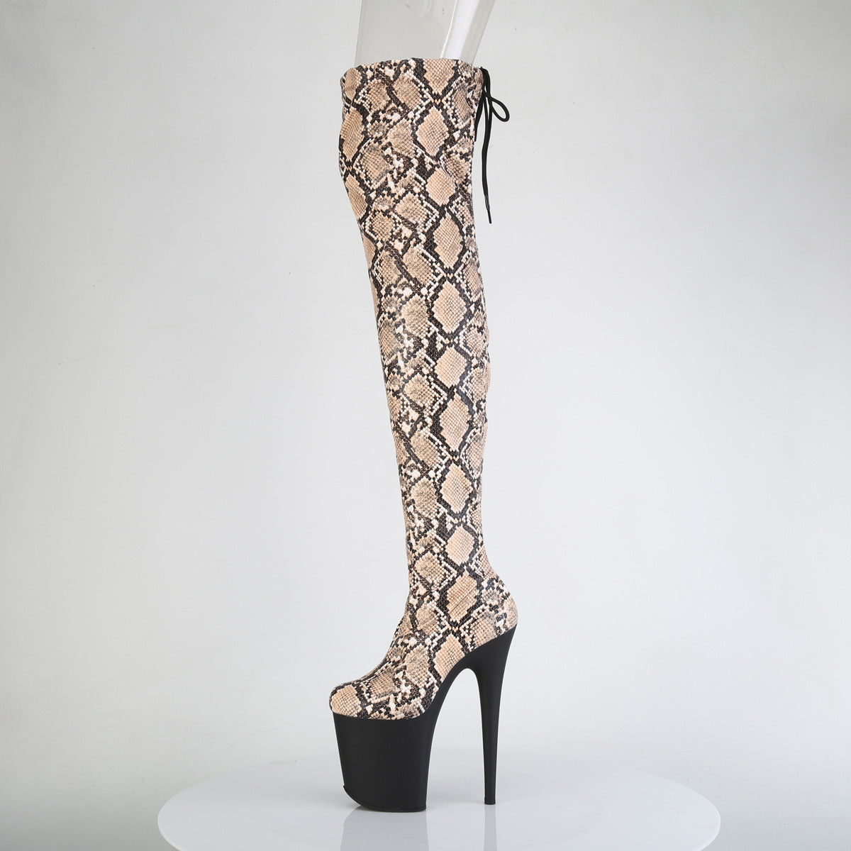 【PLEASER】FLAMINGO-3008SP-BT シューズ Tan-Brown Snake Print/Blk Matte【取寄】