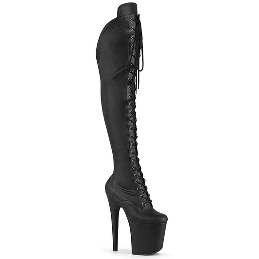 【PLEASER】FLAMINGO-3014 プラットフォームシューズ Blk Str. Faux Leather/Blk Matte【取寄】