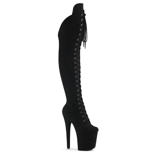 【PLEASER】FLAMINGO-3014FS プラットフォームシューズ Blk Faux Suede/Blk Faux Suede【取寄】