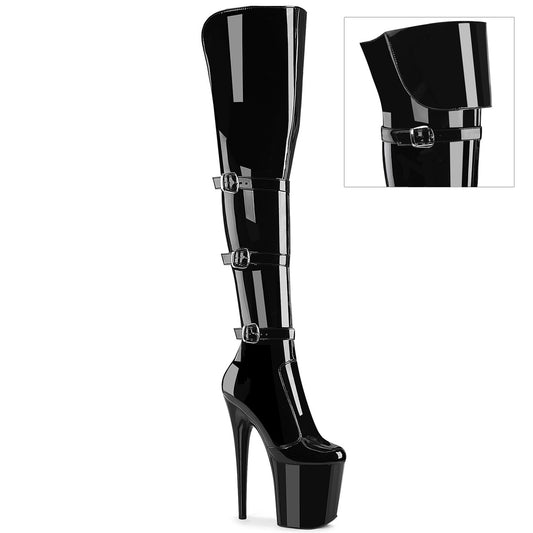 【PLEASER】FLAMINGO-3018 プラットフォームシューズ Blk Str. Pat/Blk【取寄】