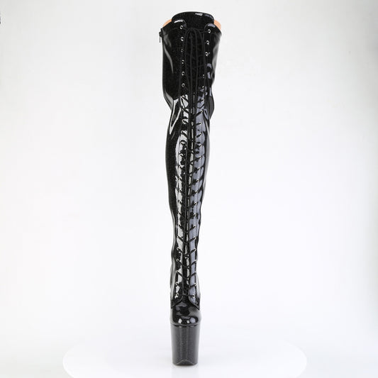 【PLEASER】FLAMINGO-3020GP プラットフォームシューズ Blk Glitter Pat/M【取寄】
