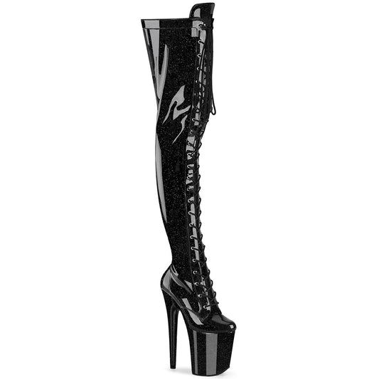 【PLEASER】FLAMINGO-3020GP プラットフォームシューズ Blk Glitter Pat/M【取寄】