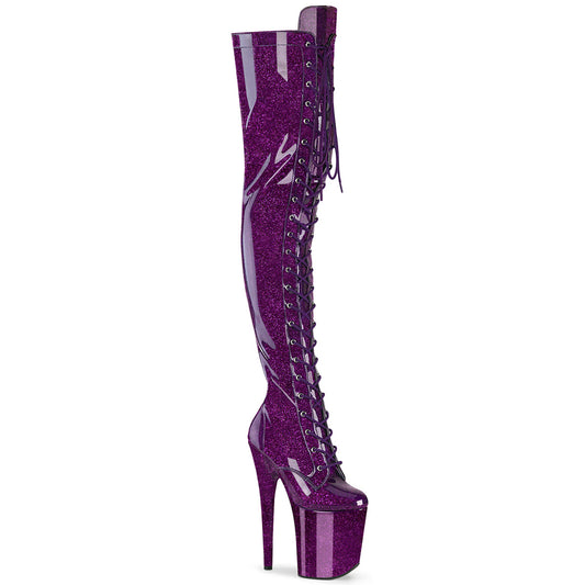 【PLEASER】FLAMINGO-3020GP プラットフォームシューズ Purple Glitter Pat/M【取寄】
