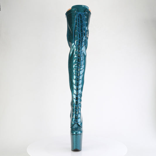 【PLEASER】FLAMINGO-3020GP プラットフォームシューズ Teal Glitter Pat/M【取寄】