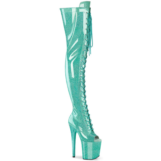 【PLEASER】FLAMINGO-3021GP プラットフォームシューズ Aqua Glitter Pat/M【取寄】