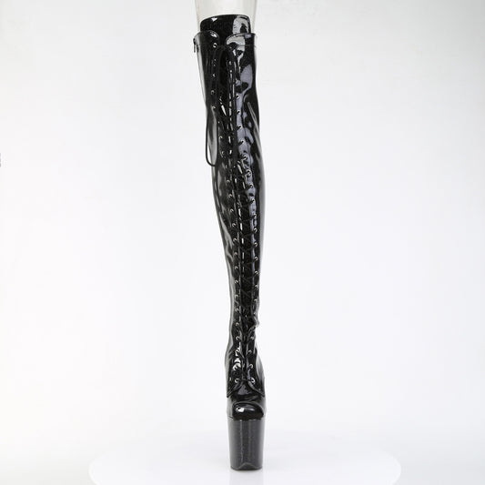 【PLEASER】FLAMINGO-3021GP プラットフォームシューズ Blk Glitter Pat/M【取寄】