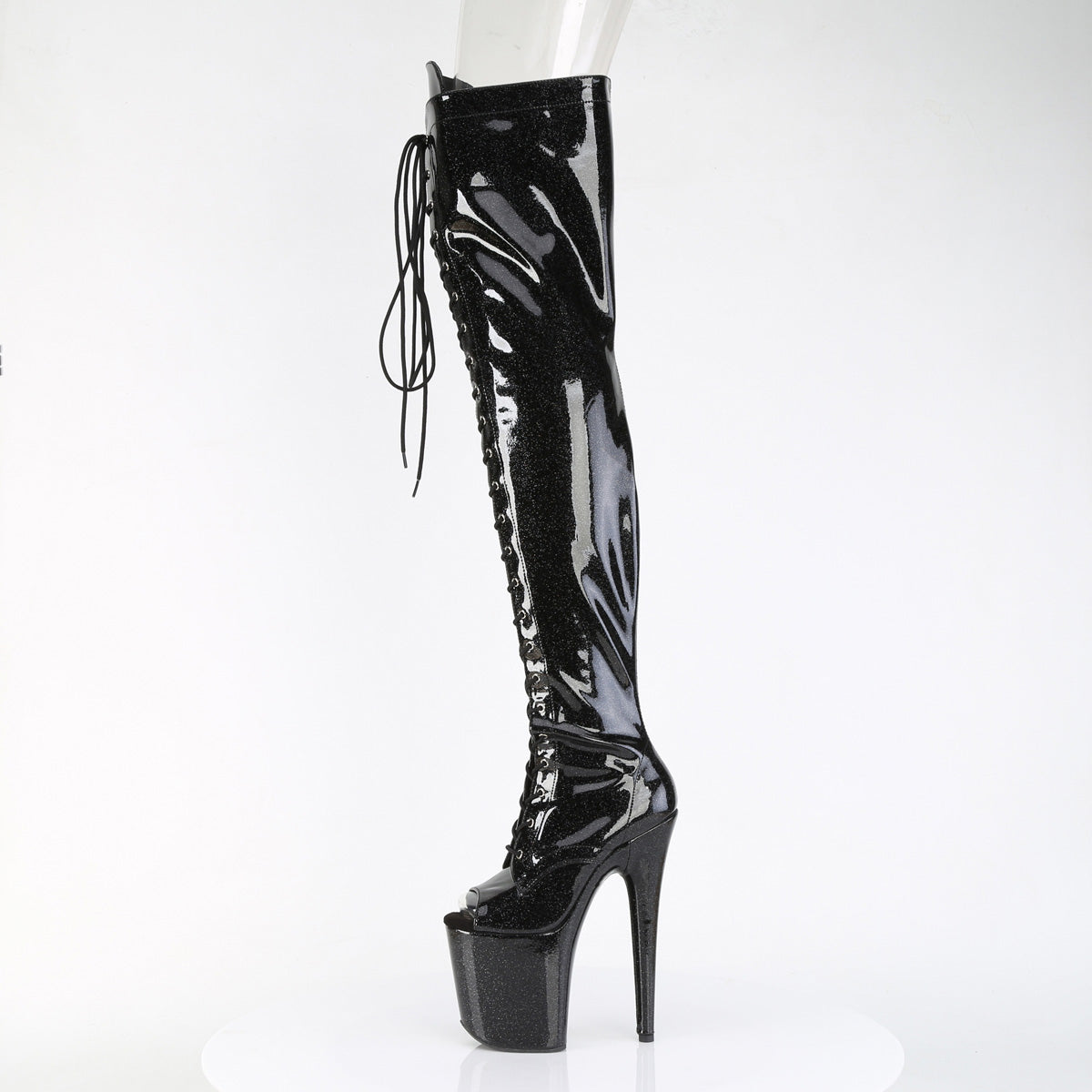 【PLEASER】FLAMINGO-3021GP プラットフォームシューズ Blk Glitter Pat/M【取寄】