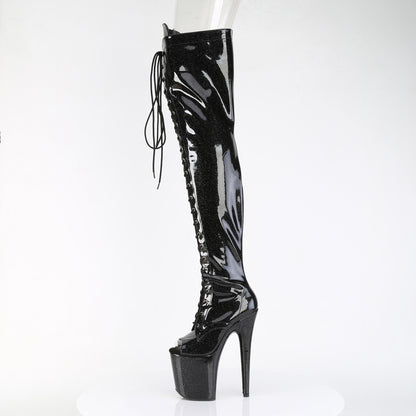 【PLEASER】FLAMINGO-3021GP プラットフォームシューズ Blk Glitter Pat/M【取寄】