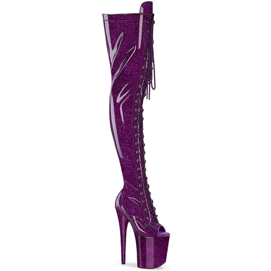 【PLEASER】FLAMINGO-3021GP プラットフォームシューズ Purple Glitter Pat/M【取寄】