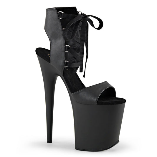 【PLEASER】FLAMINGO-800-14 プラットフォームシューズ Blk Faux Leather/Blk Matte【取寄】