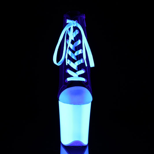 【PLEASER】FLAMINGO-800SK-02 プラットフォームシューズ Blk Canvas/Neon White【取寄】