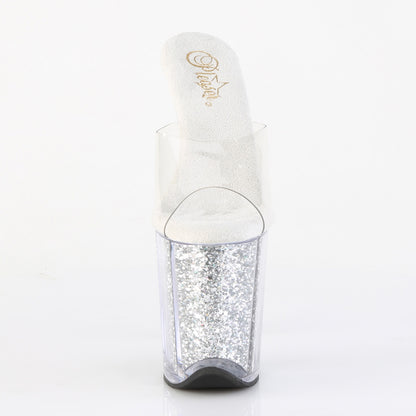 【PLEASER】FLAMINGO-801G プラットフォームシューズ Clr/Slv Multi Glitter【取寄】