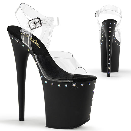 【PLEASER】FLAMINGO-808ABLS プラットフォームシューズ Clr/Blk Matte【取寄】
