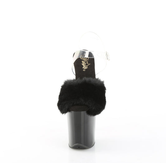 【PLEASER】FLAMINGO-808FUR プラットフォームシューズ Blk Faux Fur-Clr TPU/Blk【取寄】