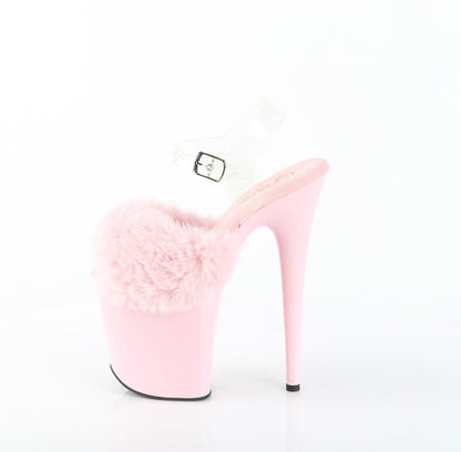 【PLEASER】FLAMINGO-808FUR シューズ B. Pink Faux Fur-Clr TPU/B. Pink【取寄】