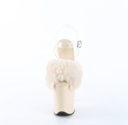 【PLEASER】FLAMINGO-808FUR シューズ Cream Faux Fur-Clr TPU/Cream【取寄】