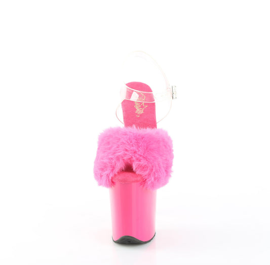 【PLEASER】FLAMINGO-808FUR プラットフォームシューズ Fuchsia Faux Fur-Clr TPU/Fuchsia【取寄】