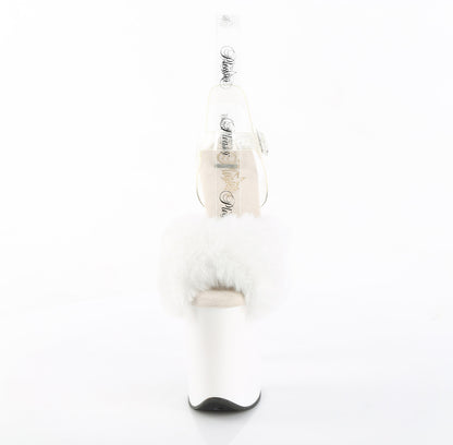 【PLEASER】FLAMINGO-808FUR シューズ Wht Faux Fur-Clr TPU/Wht【取寄】