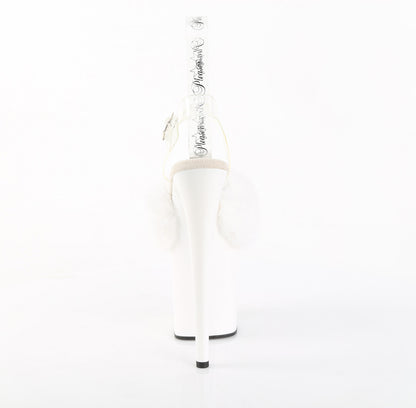 【PLEASER】FLAMINGO-808FUR シューズ Wht Faux Fur-Clr TPU/Wht【取寄】