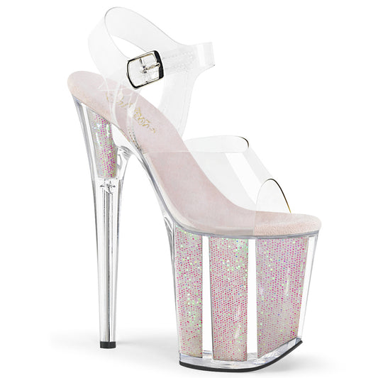 【PLEASER】FLAMINGO-808G プラットフォームシューズ Clr/Opal Glitter Inserts【取寄】