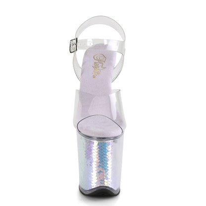 【PLEASER】FLAMINGO-808MC シューズ Clr/Lavender Hologram Inserts【取寄】