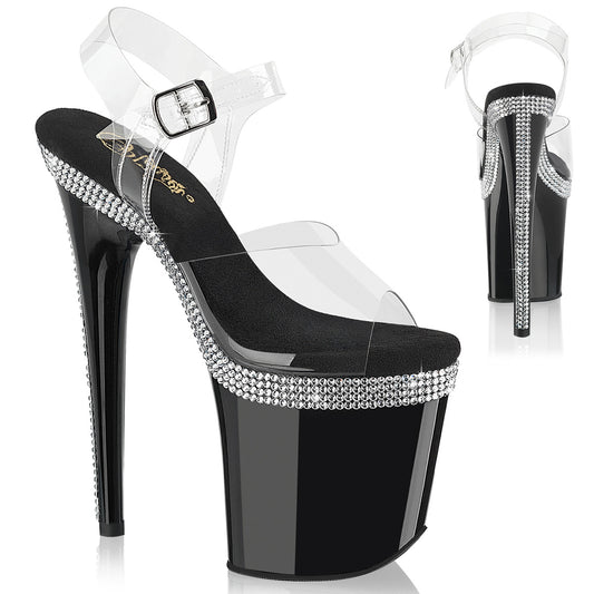 【PLEASER】FLAMINGO-808MLS プラットフォームシューズ Clr/Blk【取寄】