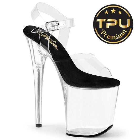 【PLEASER】FLAMINGO-808PREM プラットフォームシューズ Clr TPU-Blk/Clr【取寄】