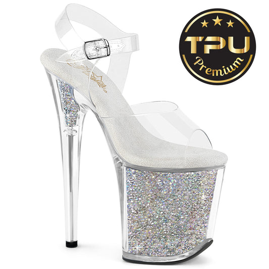 【PLEASER】FLAMINGO-808PREM-RSI プラットフォームシューズ Clr/Clr-Slv AB RS【取寄】