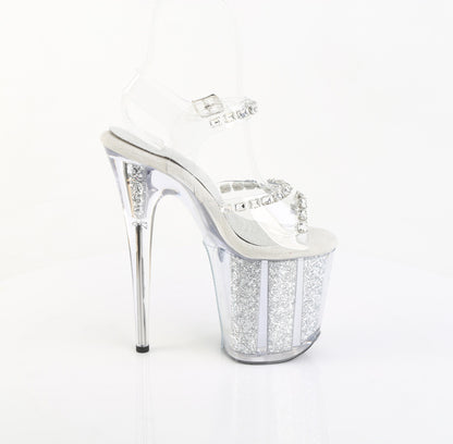 【PLEASER】FLAMINGO-808PREM-STN シューズ Clr TPU/Slv Glitter Ins【取寄】