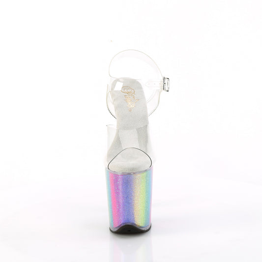 【PLEASER】FLAMINGO-808RG-01 プラットフォームシューズ Clr/Rainbow Glitter【取寄】
