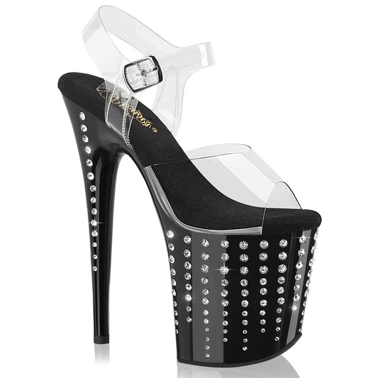 【PLEASER】FLAMINGO-808TDRS プラットフォームシューズ Clr/Blk-Slv RS【取寄】