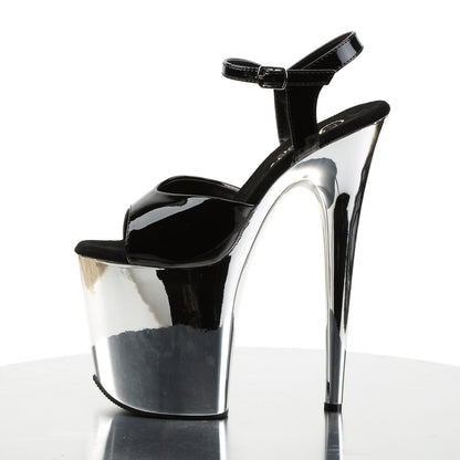 【PLEASER】FLAMINGO-809 シューズ Blk Pat/Slv Chrome【取寄】