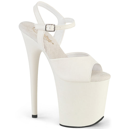 【PLEASER】FLAMINGO-809 プラットフォームシューズ Off-Wht Faux Leather/Off-Wht Matte【取寄】