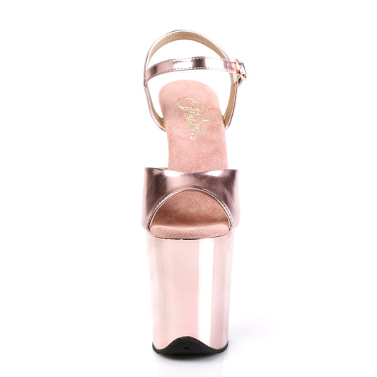 【PLEASER】FLAMINGO-809 シューズ Rose Gold Met. Pu/Rose Gold Chrome【取寄】