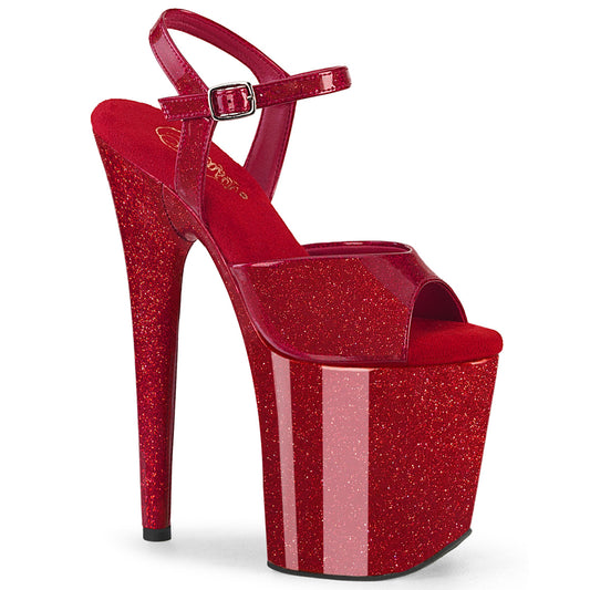 【PLEASER】FLAMINGO-809GP プラットフォームシューズ Ruby Red Glitter Pat/M【取寄】