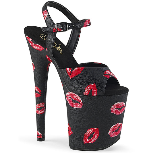 【PLEASER】FLAMINGO-809KISSES プラットフォームシューズ Blk Faux Leather/Blk Faux Leather【取寄】