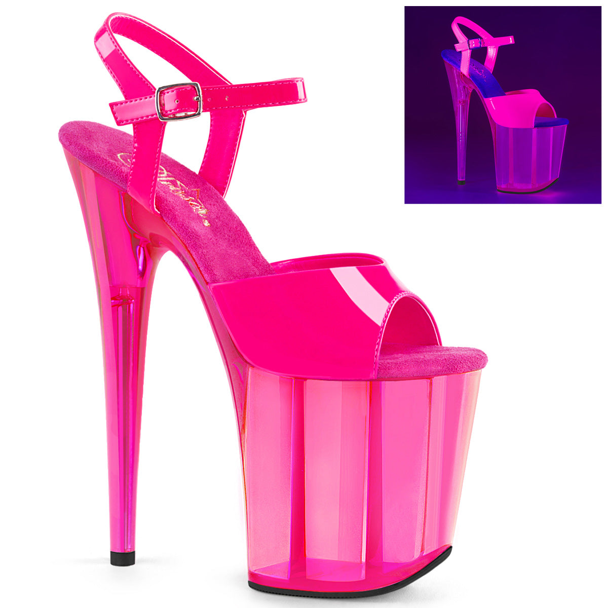 【PLEASER】FLAMINGO-809UVT シューズ Neon H. Pink Pat/H. Pink Tinted【取寄】