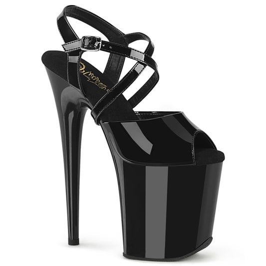 【PLEASER】FLAMINGO-824 プラットフォームシューズ Blk Pat/Blk【取寄】