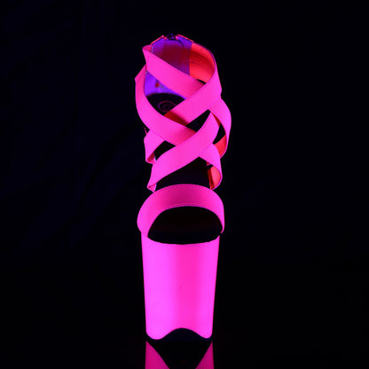 【PLEASER】FLAMINGO-869UV プラットフォームシューズ Neon H. Pink Elastic Band-Pat/Neon H. Pink【取寄】