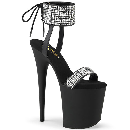 【PLEASER】FLAMINGO-870 シューズ Blk Faux Leather-RS/Blk Matte【取寄】