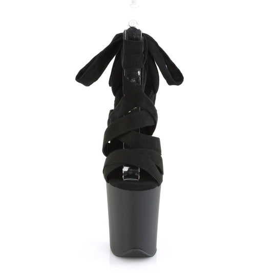 【PLEASER】FLAMINGO-876 プラットフォームシューズ Blk Faux Suede/Blk Matte【取寄】