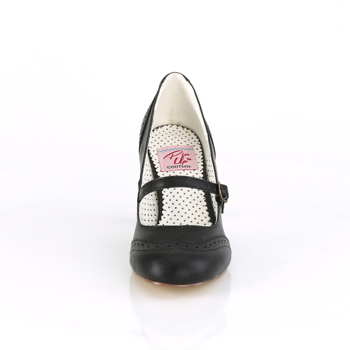 【PIN UP COUTURE】FLAPPER-32 シングルソールシューズ Blk Faux Leather【取寄】