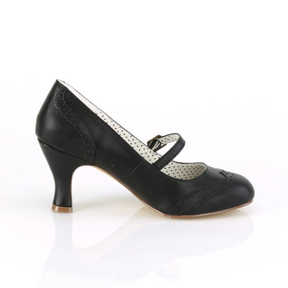 【PIN UP COUTURE】FLAPPER-32 シングルソールシューズ Blk Faux Leather【取寄】