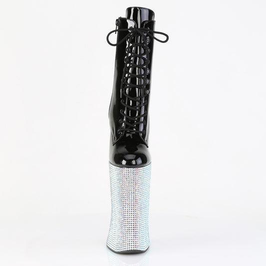 【PLEASER】FORBIDDEN-1020BEJ プラットフォームシューズ Blk Pat/Slv AB RS【取寄】