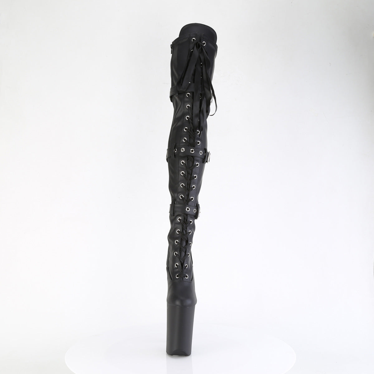 【PLEASER】INFINITY-3028 プラットフォームシューズ Blk Str Faux Le/Blk Matte【取寄】