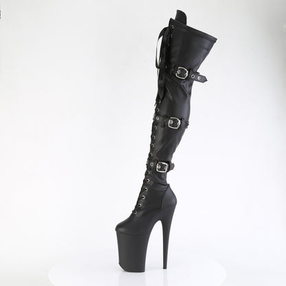 【PLEASER】INFINITY-3028 プラットフォームシューズ Blk Str Faux Le/Blk Matte【取寄】