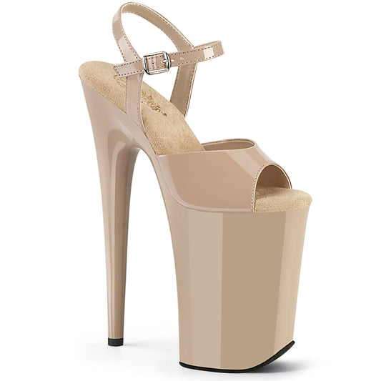 【PLEASER】INFINITY-909 プラットフォームシューズ Nude Pat/Nude【取寄】